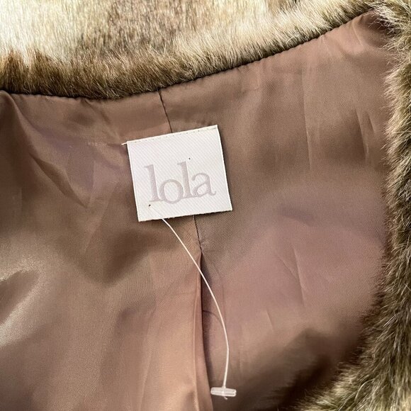 LOLA Women's Brown Faux Fur Vest  - Size XS - Picture 5 of 5